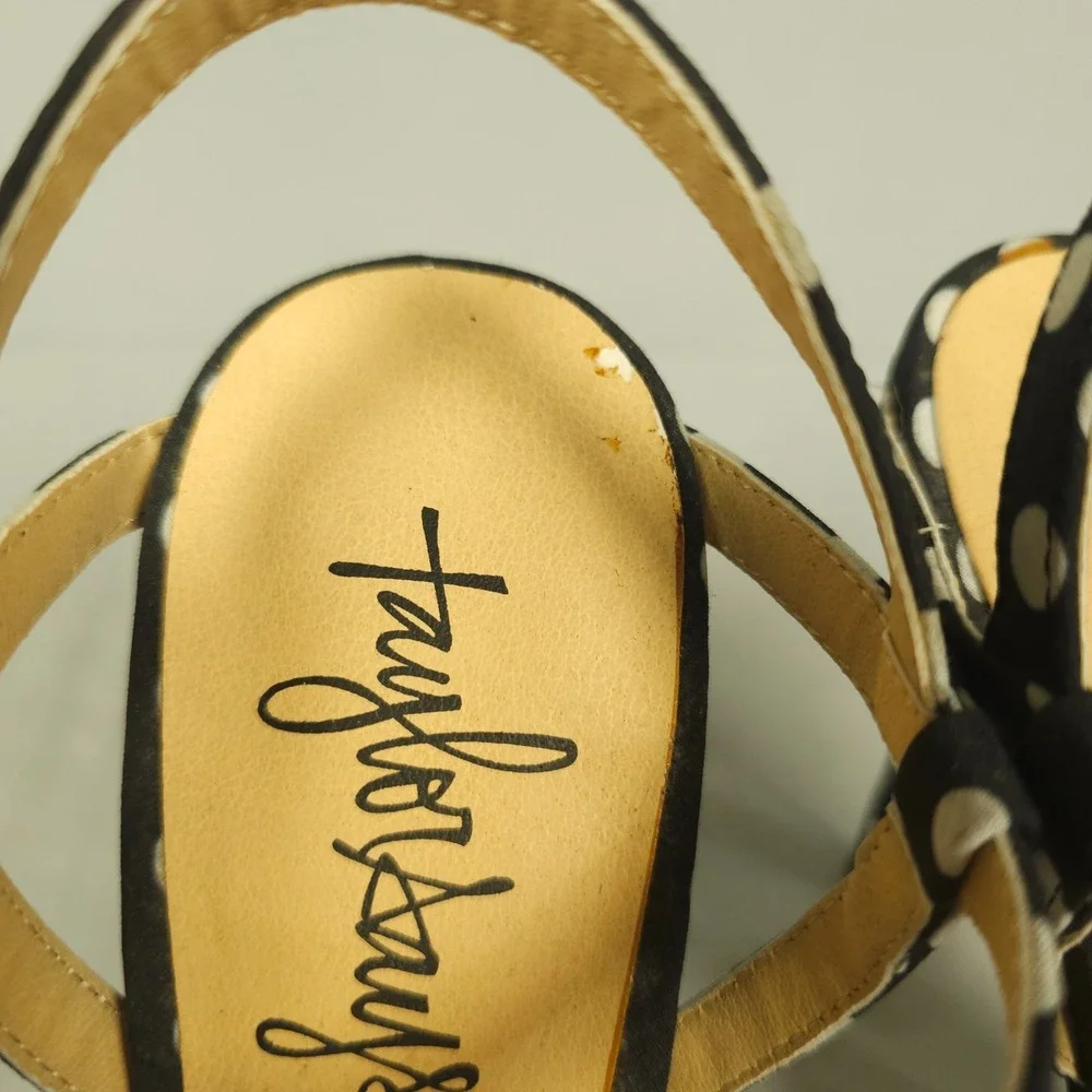 Taylor Says High Heel Stilettos Women 7.5M Black White Polka Dot Priscilla Lemon - Picture 10 of 12